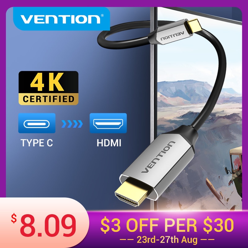 Vention USB C HDMI 4K  C-HDMI 60HZ ̺ Thunderbolt 3 -Huawei P40 Mate 30 Pro-MacBook Air ipad usb ̺